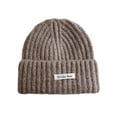 thumbnail image 1 of snilers Toddler Winter Hat Soft Stretchy Ribbed Knit Warm Beanie Cute Fashion Letter Print Cuffed Beanies Hats for Kids 0-15 Years, 1 of 4