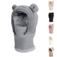 thumbnail image 1 of snilers Winter Hats for Kids Boys Girls Thickened Warm Faux Furs Beanie Neck Warmer Unisex Soft Cozy Ski Cap for Outdoor Cold Weather Size 6-13 Years, 1 of 4
