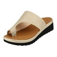 thumbnail image 1 of snilers Women Orthopedic Sandals Wedge Toe Ring Slide Arch Support Flip Flop Slippers Comfortable Summer Beach Walking Shoes, 1 of 4
