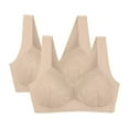 thumbnail image 1 of snilers Women's 2 Pack Seamless Bras No Underwire Full Coverage Everyday Bra Comfort Breathable Breathable Push Up Bra, 1 of 3