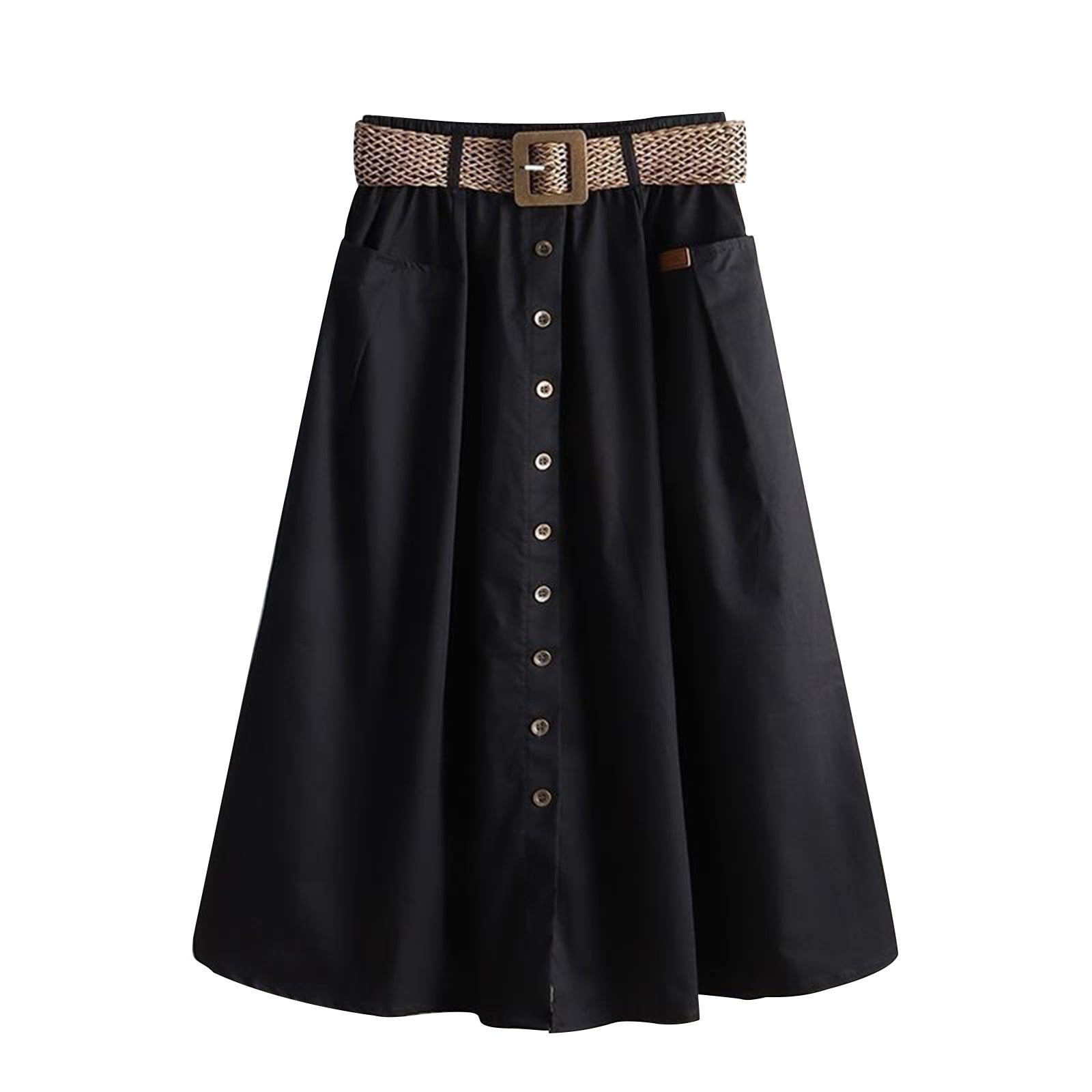 Women S A Line Pleated Skirt With Wide Hem
