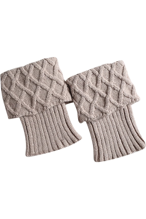 Womens Boot Cuffs Crochet Knitted Boot Socks Short Stretch Leg Warmers Boot Topper Socks for Girls Multicolour
