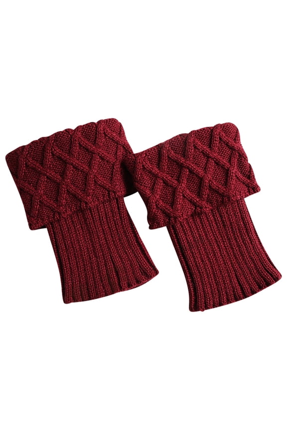 Womens Boot Cuffs Crochet Knitted Boot Socks Short Stretch Leg Warmers Boot Topper Socks for Girls Multicolour