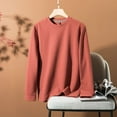 thumbnail image 1 of snilers Womens Long Sleeve Shirts Plus Size Waffle Knit Crewneck T-Shirt Fall Winter Casual Loose Layering Basic Tee Tops M-4XL, 1 of 9