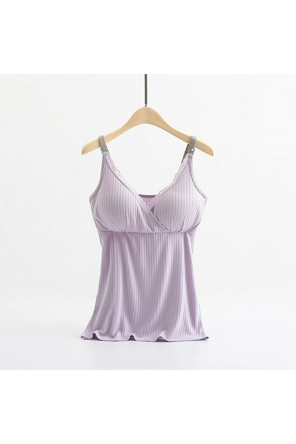 Womens Nursing Tank Tops Wrap V Neck Maternity Breastfeeding Shirts Pregnancy Ribbed Sleeveless Spaghetti Strap Blouses M-3XL