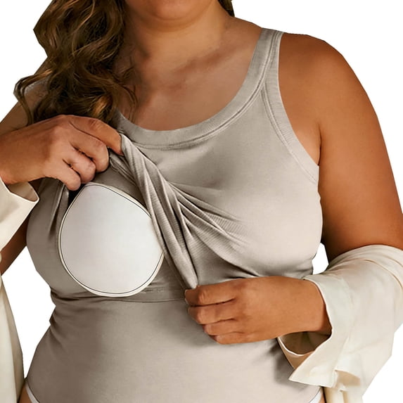 snilers Womens Tank Top with Built in Bra Plus Size Ribbed Knit Sleeveless Padded Tops Crewneck Casual Workout Yoga Shirt L-5XL
