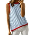 thumbnail image 1 of snilers Womens Tank Tops Crew Neck Sleeveless Tee Shirts Trendy Cozy Striped Blouse Casual Loose Fit Summer Tops, 1 of 3