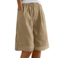 thumbnail image 1 of snilers Womens Wide Leg Shorts Summer Beach Casual Short Pants Loose Knee Length Sweatpants Elastic Waist Trousers, 1 of 5