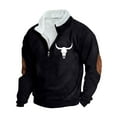 thumbnail image 1 of snilers Big and Tall Mens Western Aztec Sweatshirts Cowboy Fleece Quarter Zip Pullover Ethnic Long Sleeve Fall Winter Warm Athletic Tops, 1 of 3
