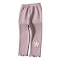 thumbnail image 1 of snilers&nbsp;Little Kids Girls Sherpa Lining Leggings Elastic Waist Ruffle Trousers Solid Color Fall Winter Warm Straight Leg Pants 8M-6T, 1 of 6
