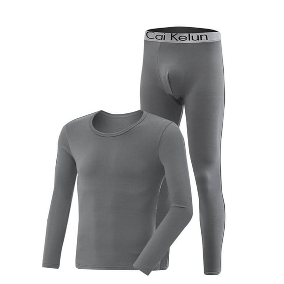 snilers Men's Thermal Underwear Set Two-Pieces Base Layer Solid Color Fall Winter Warm Thermal Top and Bottom Set