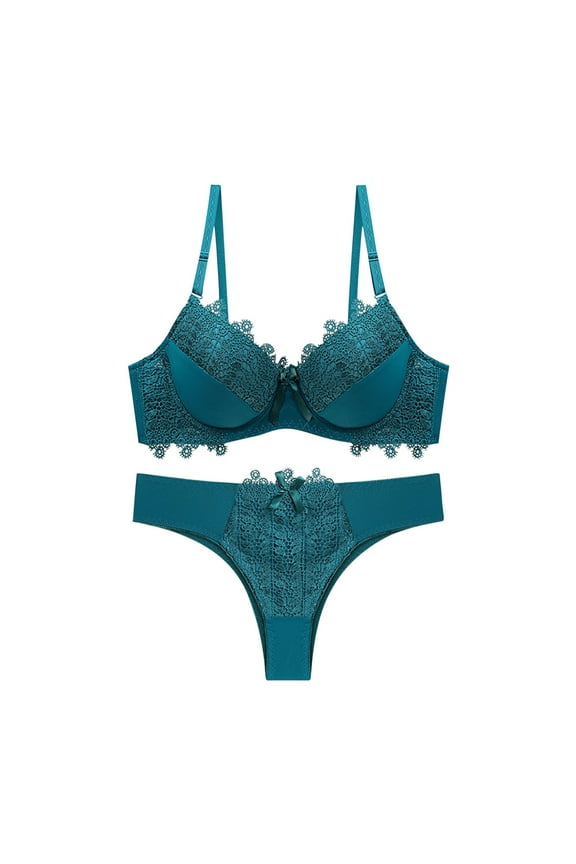 Bras for Women 2 Piece Sets Lace Push Up Bras and Panty Set Underwire Bralettes and Underwear Set Outfits