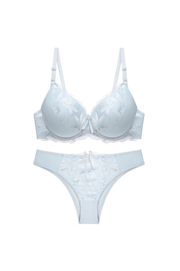 snilers Bras for Women Adjustable Straps Lace Bra and Panty Sets Full Coverage Bralettes Briefs Matching Set Push Up Bra and Underwear 2 Piece Sets