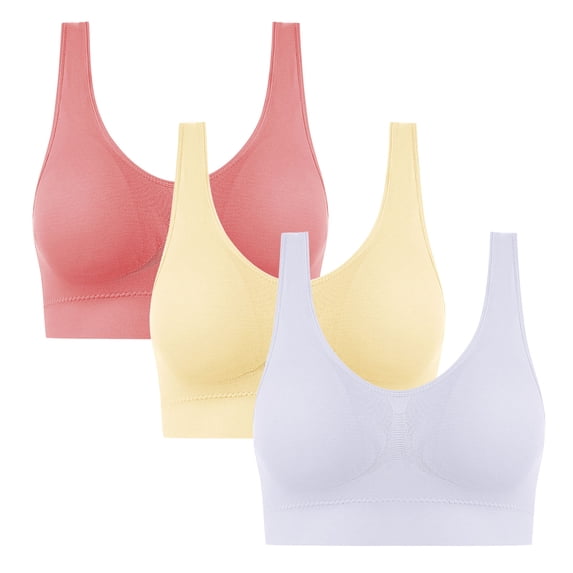 snilers 3 Pcs Sports Bras for Women Plus Size High Impact Yoga Bra Stretchy Push Up Bra Full Coverages Bralettes Workout Crop Tops