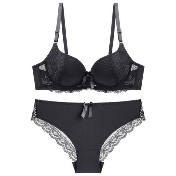 snilers Womens Bras Sets Underwire Push Up Bra and Underwear Sets Lace Everyday Bras with Panty Matching 2 Piece Sets
