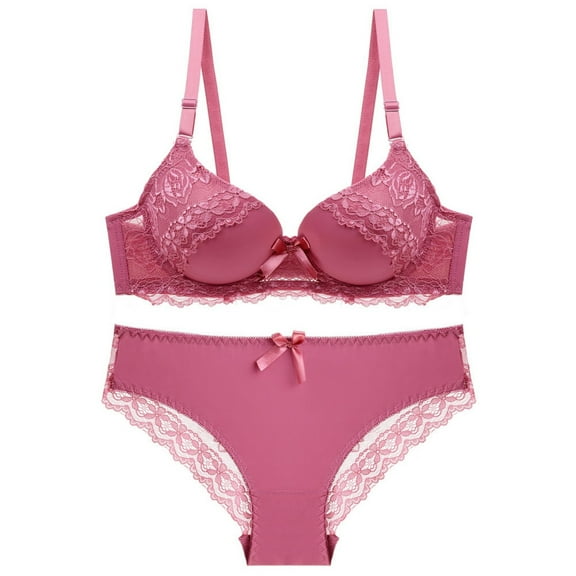 snilers Womens Bras Sets Underwire Push Up Bra and Underwear Sets Lace Everyday Bras with Panty Matching 2 Piece Sets