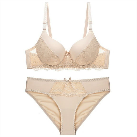 snilers Womens Bras Sets Underwire Push Up Bra and Underwear Sets Lace Everyday Bras with Panty Matching 2 Piece Sets