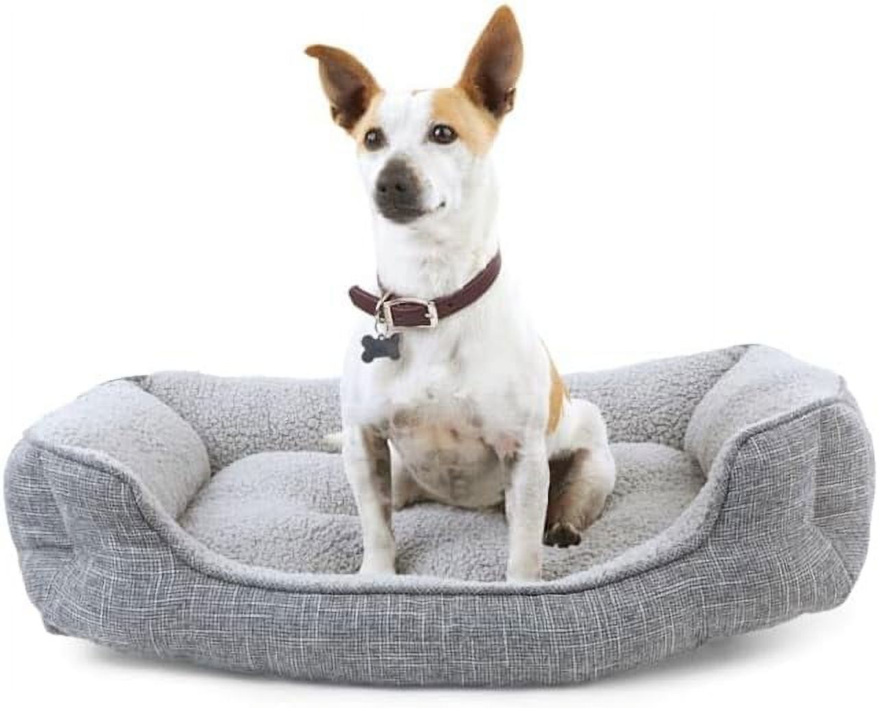 snooze fest grey rectangle nester box dog bed, 32" l x 24" w