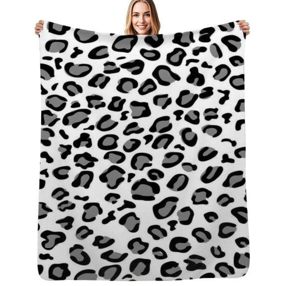 snow leopard Flannel Blanket Warm Soft Bedding Throws Winter Camping Chair Sofa Bed