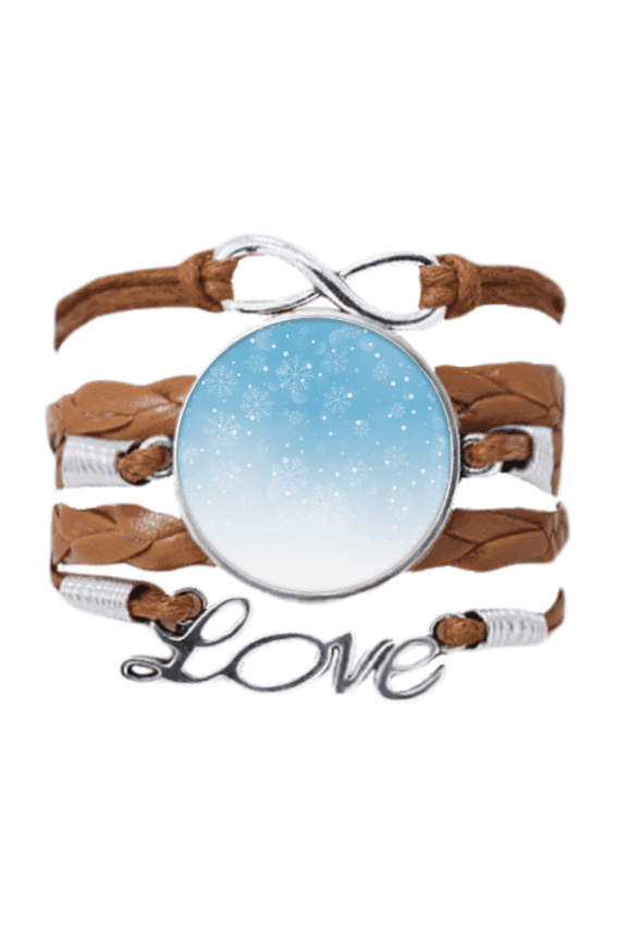 snow snowflake weather blue bracelet love chain ornament wristband