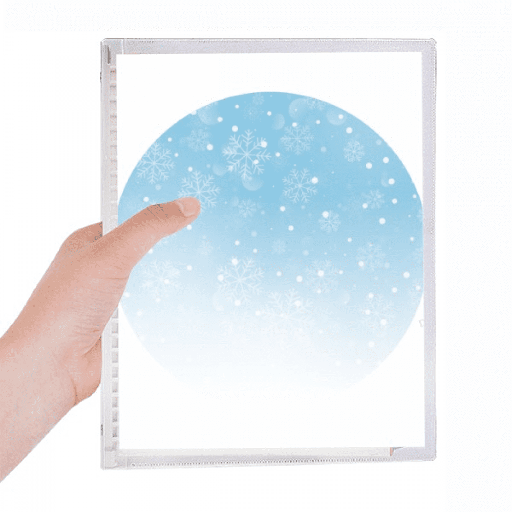 snow snowflake weather blue notebook loose diary refillable journal statiry
