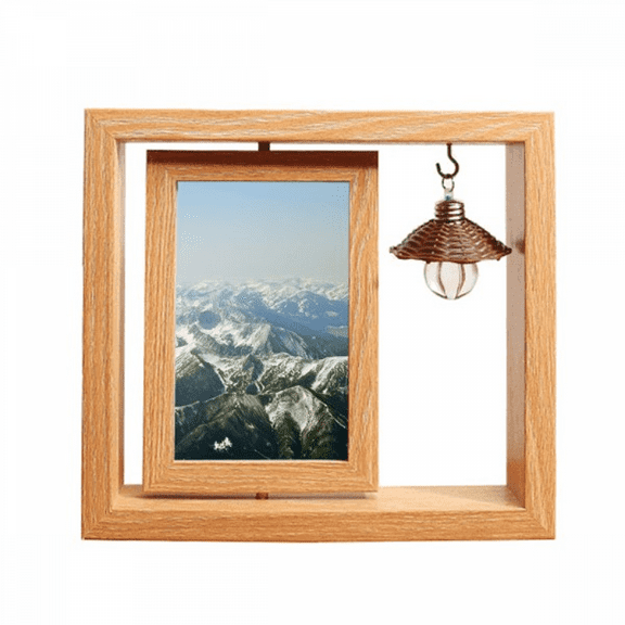 snow winter mountains outdoor sky Wooden Rotating Picture Photo Frame 4x6