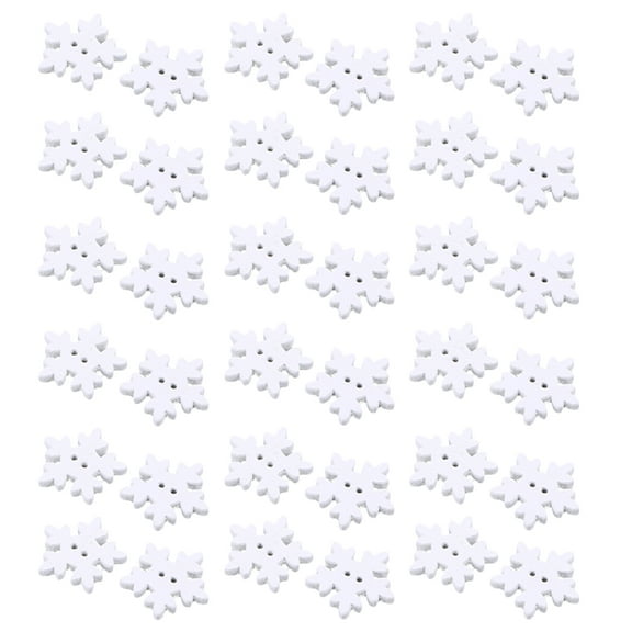 Worgeous White Christmas Snowflake Buttons for Decoration 200 Pieces Synhetic Material