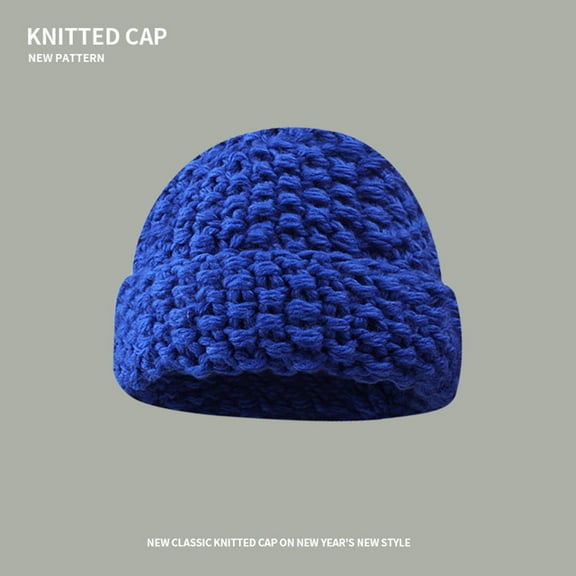 snowsong Bag and Accessories,2024 Hot Selling Women's Solid Color Casual Cozy Wool Knit Windscreen Warm Hat,Knitted Warm Hat,Winter Hat,Womens Clothing, Blue One Size