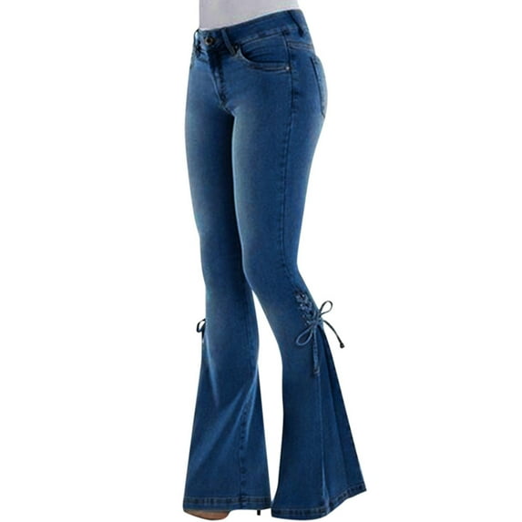 snowsong Baggy Jeans,2024 New Women's Breathable Elastic Fashionable Versatile Slimming High-Waist Flared Denim Long Pants,Jeans for Women,Flare Leggings,Stretchy Jeans, Dark Blue XL