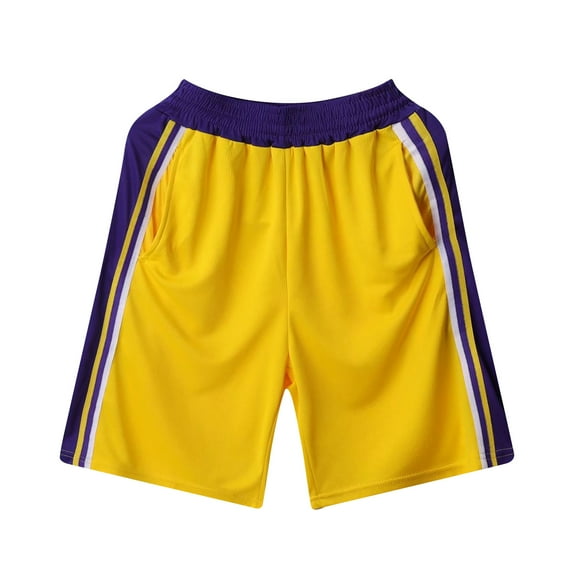 snowsong Basketball Shorts Gym Shorts Men Men's Athletic Basketball Shorts Mesh Activewear With Pockets Mens Shorts Yellow L