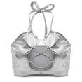 thumbnail image 1 of snowsong Bras for Women,Bralettes for Women Women's Shiny Bra Rave Bandeau Vest Bra Holographic Crop Top Backless Metallic Rave Suit Wireless Bra,Seamless Bras,Full Coverage Bras Silver XL, 1 of 6