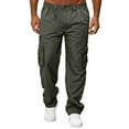 thumbnail image 1 of snowsong Cargo Pants For Men Joggers For Men Men All Season Fit Pant Casual All Solid Color Pocket Trouser Fashion Overalls Beach Straight Leg Fitness Sports Pockets Pant Mens Pants Army Green L, 1 of 8