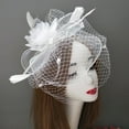 thumbnail image 1 of snowsong Derby Hats for Women,2024 Hot Women Half Net Veil Stage Performance Veil Evening Gowns Accessories Derby Hat,Tea Party Hats,Womens Hat,Women's Accessories, White One Size, 1 of 3