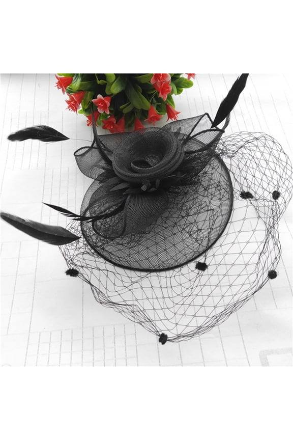 Derby Hats for Women,2024 Hot Women Half Net Veil Stage Performance Veil Evening Gowns Accessories Derby Hat,Tea Party Hats,Womens Hat,Women's Accessories, Black One Size