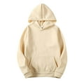 thumbnail image 1 of snowsong Hoodies For Men Mens Coat Men And Women Blouse Shirt Autumn And Winter Leisure Hooded Sweater Solid Color Sweater Soft Top Blouse Mens Hoodies Pullover Beige M, 1 of 2