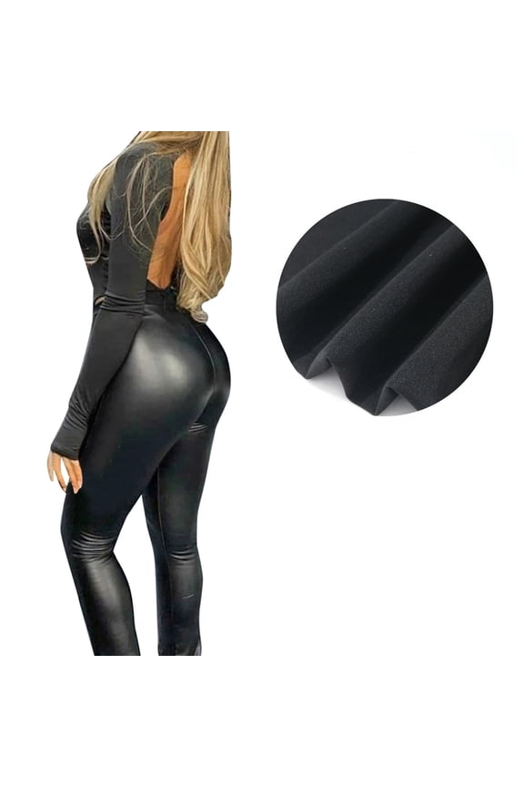 Leggings For Women Womens Pants Womens Faux Leather Leggings High Waisted Pleather Pu Pants& Warm Pants Jeggings With Pockets A XL