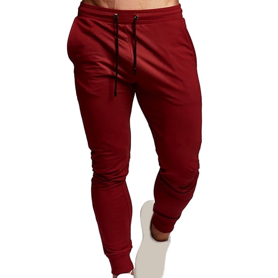 snowsong Men's Pants Mens Sweatpants Men's Sports Pants Casual Pants Men's Solid Color Versatile Running Training Fitness Pants Lounge Pants Red M