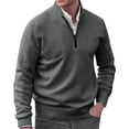 thumbnail image 1 of snowsong Mens Coat Jackets For Men Autumn Men's Solid Color Casual Loose V Neck Tight Pullover Sweater Fleece Jacket Men Dark Gray XL, 1 of 3