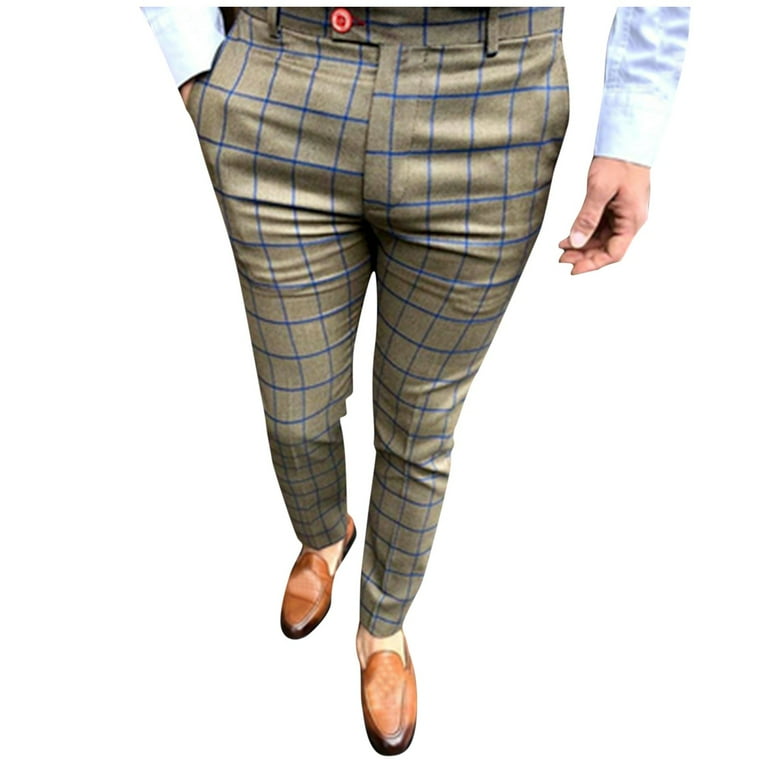 Women high waist plaid casual khaki pencil pants Women high waist plaid casual khaki pencil pants