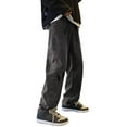 thumbnail image 1 of snowsong Mens Jeans Baggy Jeans Men Casual Fashion Plus Size Loose Jeans Street Wide Leg Trousers Pants Pants For Men Grey L, 1 of 9