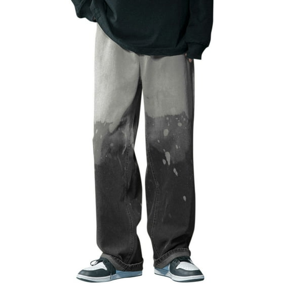 snowsong Mens Jeans Baggy Jeans Wide Street Jeans Men's Size Trousers Leg Pants Loose Drop Fashion Large Men's Pants Pants For Men Black L
