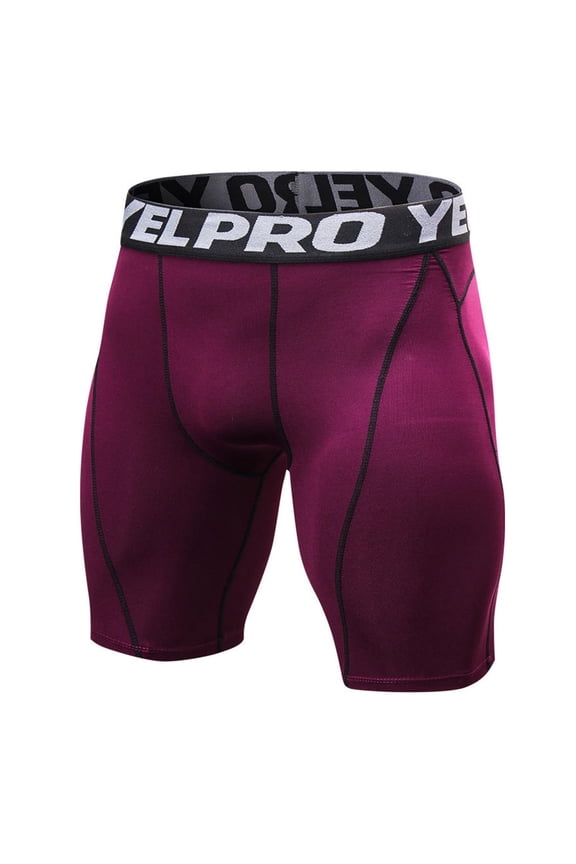 Mens Shorts Gym Shorts Men Mens Simple Exercise Tight Fitness Running Stretch Basketball Base Training Compression Pants Fitness Pants Short Pants Workout Shorts Men Wine S