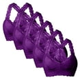 thumbnail image 1 of snowsong Plus Size Bras for Women,New 2024 Women's Comfortable Breathable Solid Plus Size Lace Bra Set of Five No Bra Pads,Bras for Women,Push up Bras,Womens Clothing,(Promotion) Purple S, 1 of 5