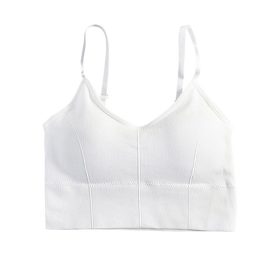 snowsong Seamless Bras for Women,2024 New Women's Solid Color Comfortable Breathable Back Splash Camisole Sports Bra,Plus Size Bras,Sports Bras,Bras for Women,(Clearance) White One Size