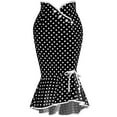 thumbnail image 1 of snowsong Skirts For Women Maxi Skirt Womens Ruffles Bodycon Fishtail Skirt Retro Polka Dot Casual Party Pencil Skirt Midi Skirt Fall Skirt Black XXL, 1 of 3