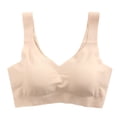 thumbnail image 1 of snowsong Sports Bras,2024 New Style Women's Solid Comfortable Breathable Non-Underwire Adjustable Push-up Sports Bra,Bras for Women,Push up Bras,Plus Size Bras, Beige S, 1 of 6