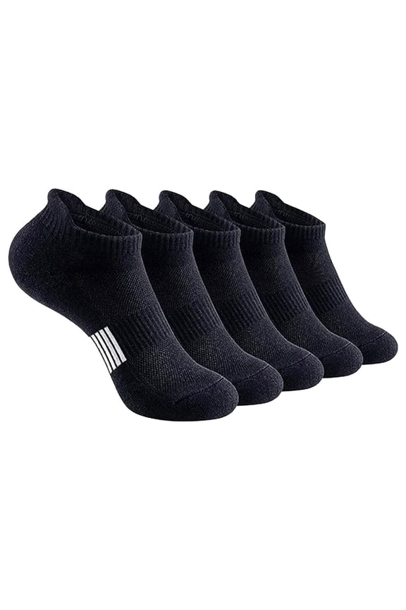 Stance Socks Men,2024 Hot Men's Solid Color Comfort Breathable Wrap Basketball Athletic Socks 5-Pack,Hiking Socks,Basketball Socks Men,Crew Socks, Black One Size