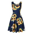 thumbnail image 1 of snowsong Summer Dress,Sundresses for Women Women Sleeveless Sunflower Print Summer Beach A Line Casual Dress Party Dress Beach Dress,Vacation Dresses,Hawaiian Dresses Navy Dress XL, 1 of 7