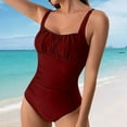 thumbnail image 1 of snowsong Swim Suits for Women One Piece Swimsuit Women Women's Pleated Suspender Fashionable Swimsuit Tankini Swimsuits Bathing Suit Tummy Control Swimsuits Modest Swimsuits for Women Red XL, 1 of 6