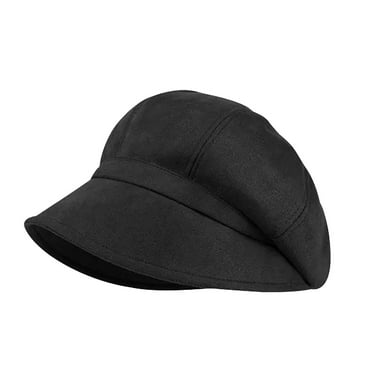 snowsong Winter Hat,2024 Popular Women's Solid Color Comfortable Soft Literary Retro Versatile Suede Octagon Beret,Warm Hat for Women,Knitted Cap,Womens Hats,(Clearance) Black One Size